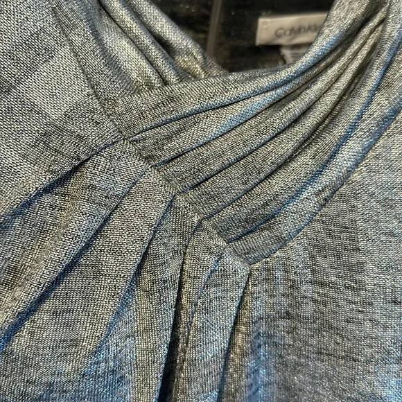 Calvin Klein 3/4” sleeve silver top size Medium - Picture 3 of 4